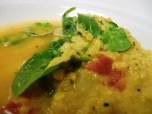 Spiced Red lentils with Spinach